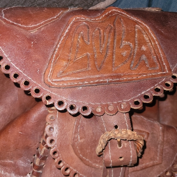 Rustic Handmade Leather Backpack - Picture 9 of 13